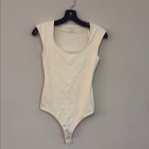 Nine West Off-White Sleeveless Bodysuit